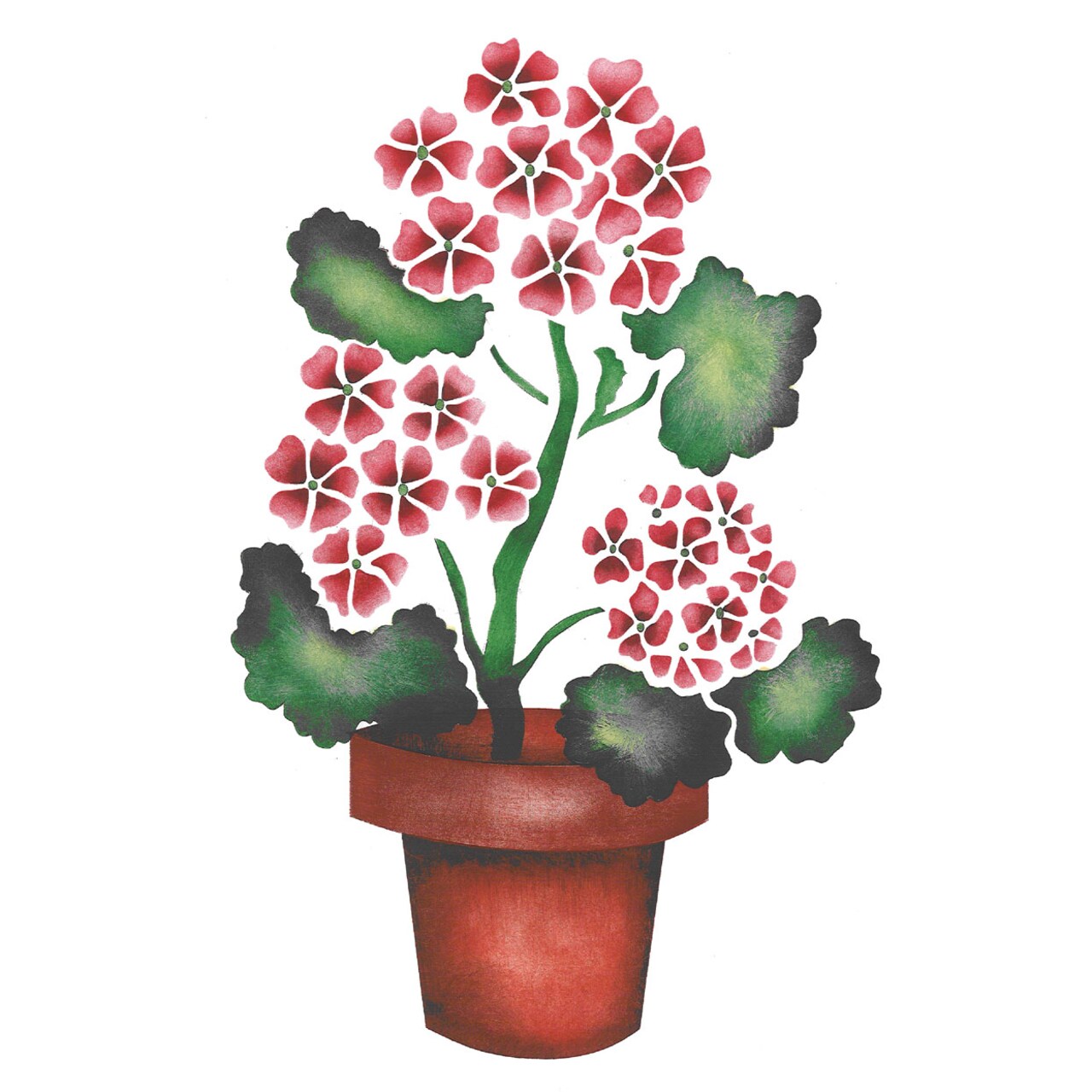 Large Geranium Pot Wall Stencil | 996A by Designer Stencils | Floral Stencils | Reusable Art Craft Stencils for Painting on Walls, Canvas, Wood | Reusable Plastic Paint Stencil for Home Makeover | Easy to Use & Clean Art Stencil